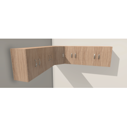Diagonal Corner Kitchen Wall Cabinet Run